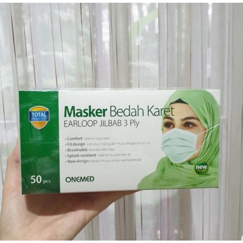 Jual Masker Medis Hijab Onemed / Masker Medis Jilbab Onemed / Masker ...