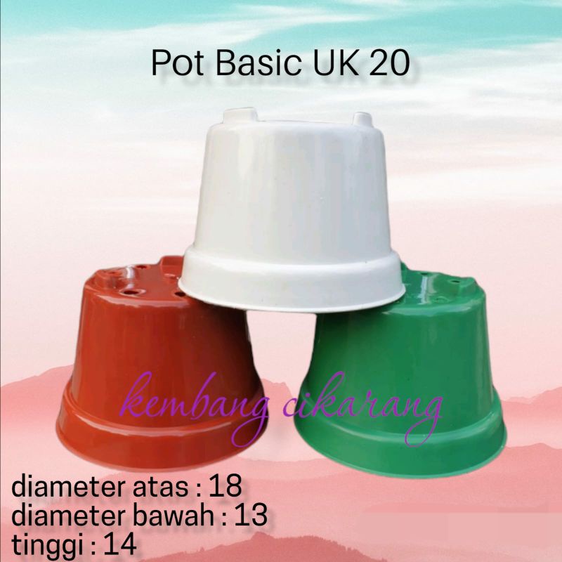 BASIC POLOS 20 Warna-Warni Pot bunga semai Pot tani Pot polos biasa