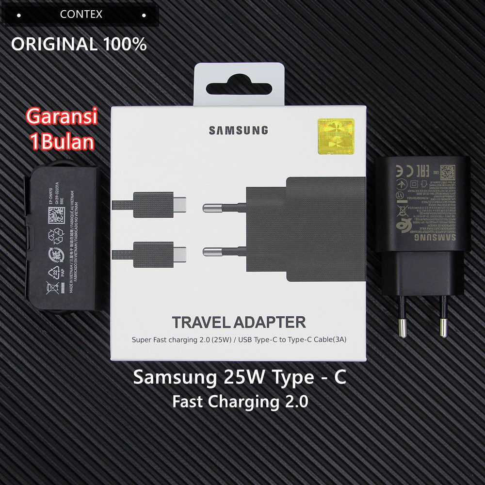 KABEL CHARGER SAMSUNG 25W A71 A70S A80 S20 NOTE10 USB-C TO C SUPER FAST CHARGING 2.0 ORIGINAL