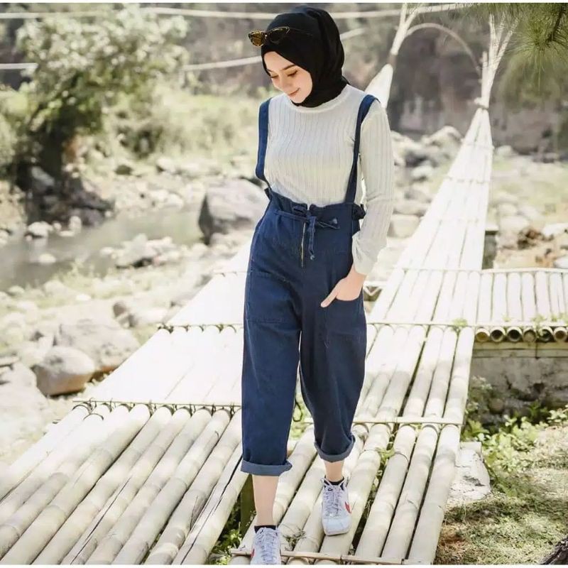 (COD) Overal Jeans Mayang Sari - Celana Overal Wanita - Jeans Wanita - Overal Jeans Cantik