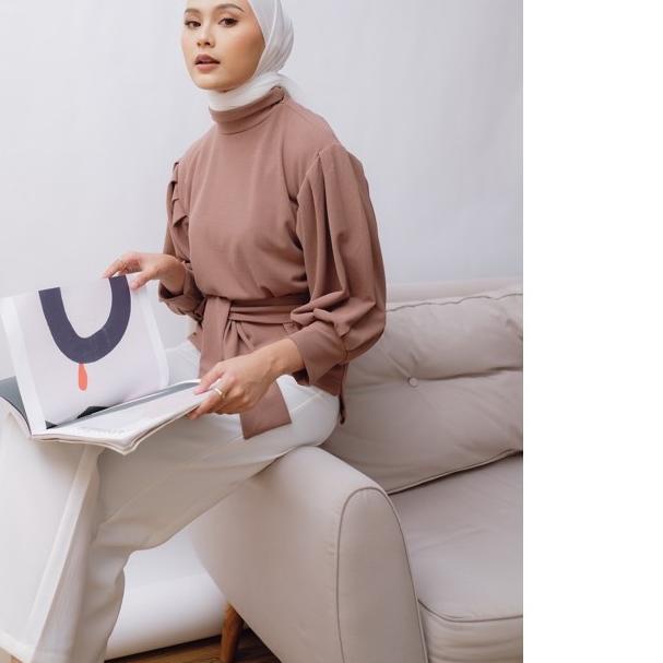 ♣ Oriofficial - Yuka Blouse Turtleneck Waffle Premium ☟