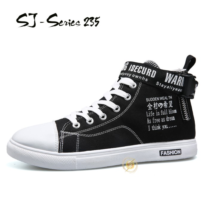 Sepatu Sneakers Pria Casual Harajuku Kualitas Import Premium - Hitam, 42