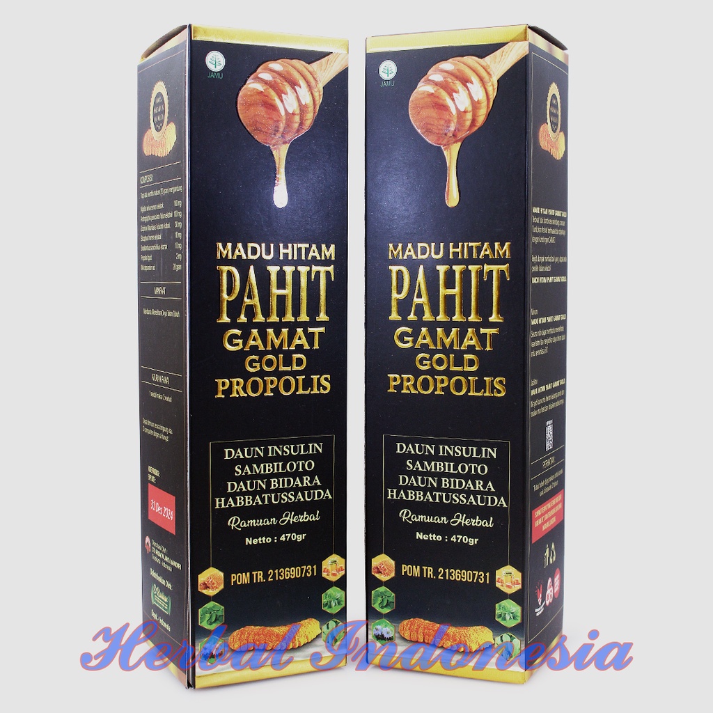 Madu Hitam Pahit Gamat Gold Propolis 470 - Madu Hitam Pahit El Kautsar