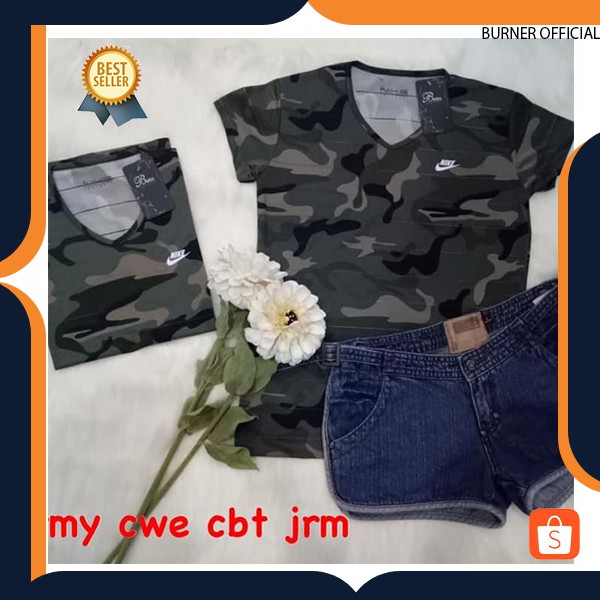 LADIES Kaos ARMY Wanita cewek / kaos loreng sport