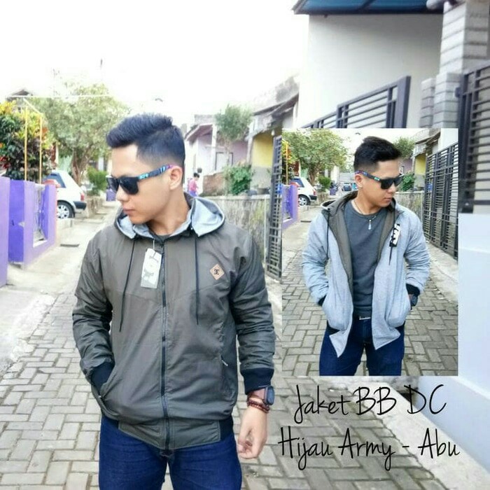 JAKET BOLAK BALIK POLOS ABU DALAM ABU