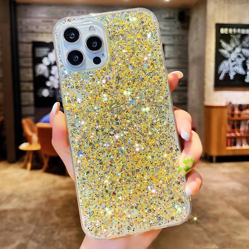 Case Glitter Sequin Cover Oppo A72 A73 F5 A74 F19 A79 A79K A83 A1 A9 A11X A11 A5 A92S A94 F19Pro Reno5F A95 F19Pro Plus A96 Reno7Z