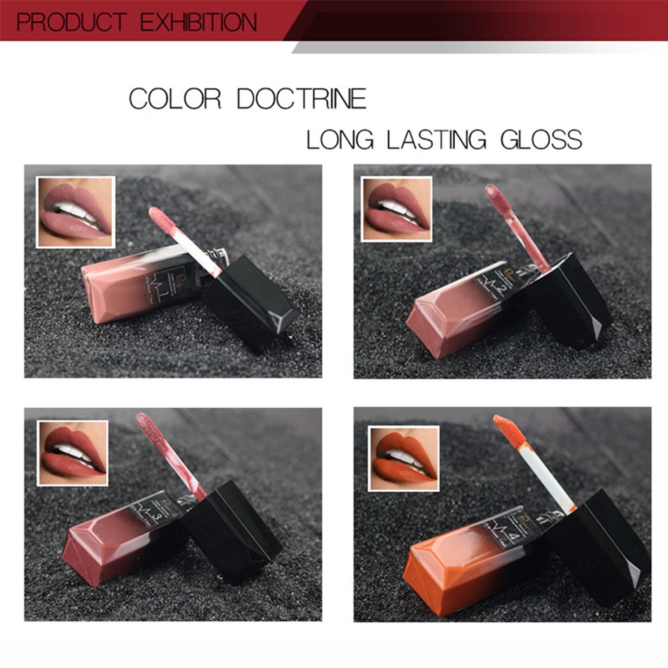 PUDAIER Lip Gloss Sexy Lipstick Lipgloss Long Lasting Tattoo Matte