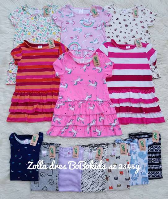 Aneka dress anak bobokids size kids 2345y per 10 motif random-6