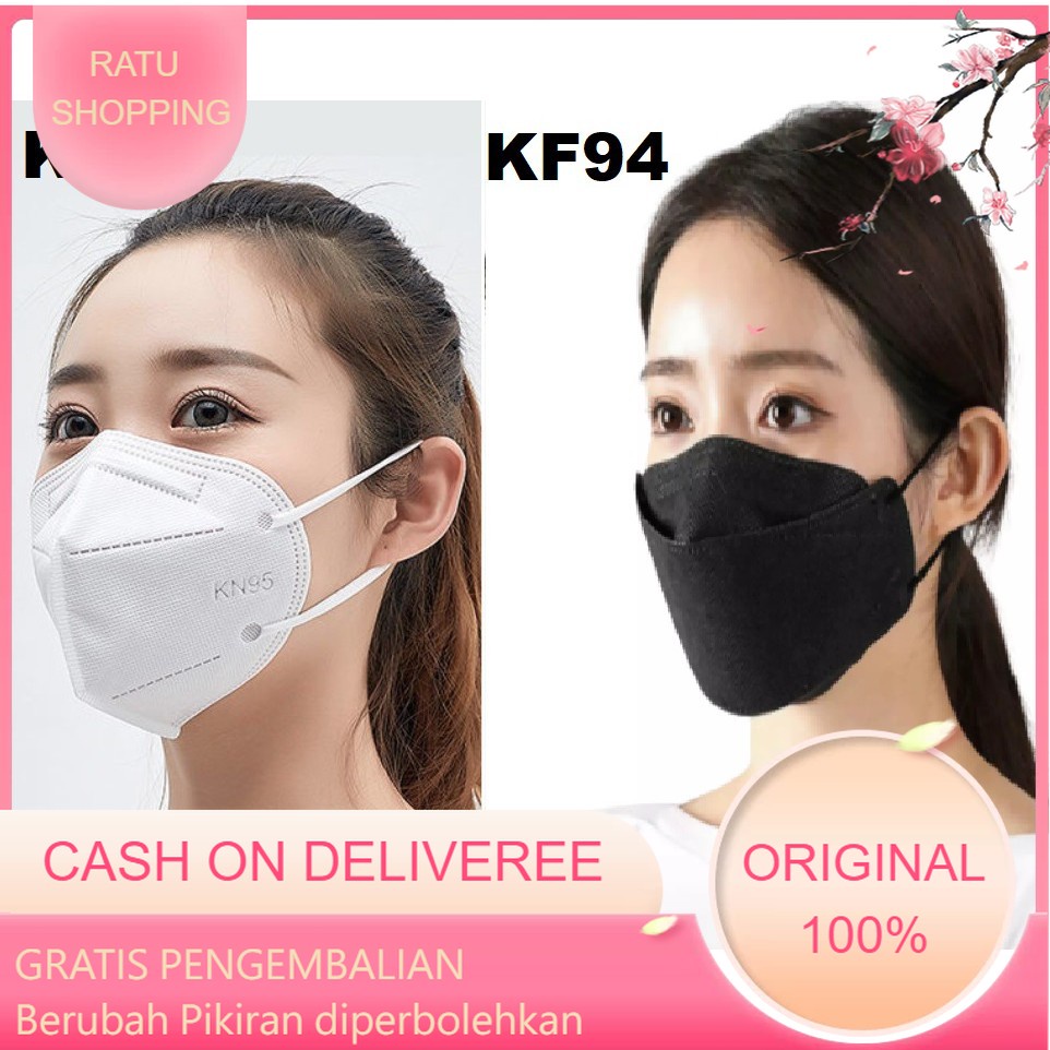 RATU SHOPPING - ECER - Masker kf94 KN95 DEWASA hitam putih mask evo korea convex setara sensi