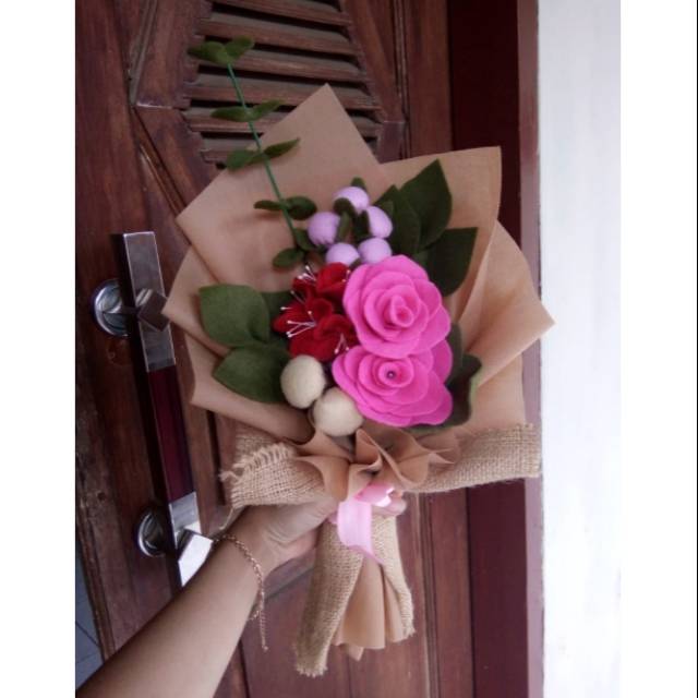 Buket bunga kain flanel/ buket flanel