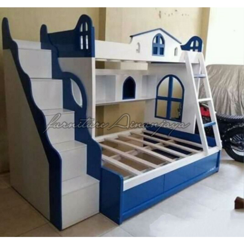 dipan tempat tidur tingkat model klasik size 100-120x200x180cm