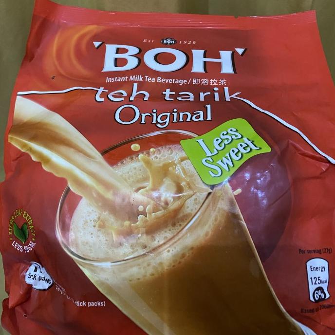 

Minuman Instant Teh BOH Teh Tarik Less Sugar Kurang Manis