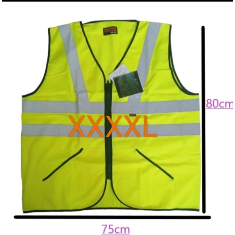 ROMPI SAFETY SUPER BIG JUMBO 5XL XXXXL HIJAU STABILO BAHAN FULL POLYESTER