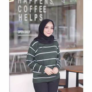 Stripe Bershka baju  rajut  wanita murah Shopee Indonesia