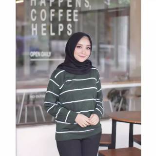 Stripe Bershka baju  rajut  wanita murah Shopee  Indonesia