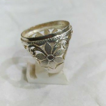 CINCIN EMBAN RING PERAK ASLI HANDMADE MODEL KERANCANG BATU OPERMATA KURUNG