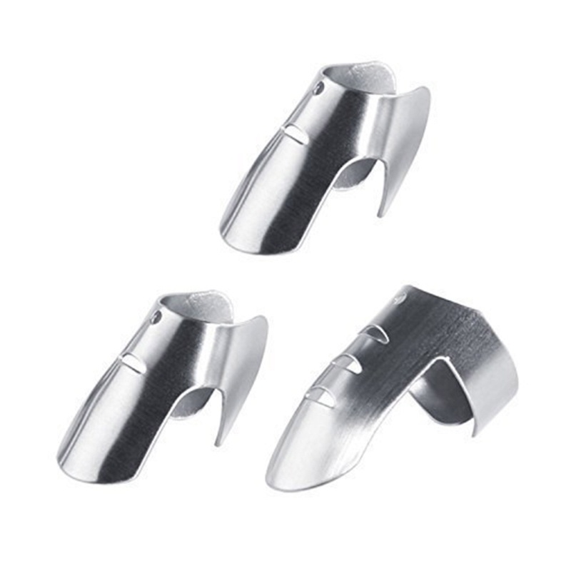 4pcs Pelindung Jari Bahan Stainless Steel Anti Potong Untuk Sayuran