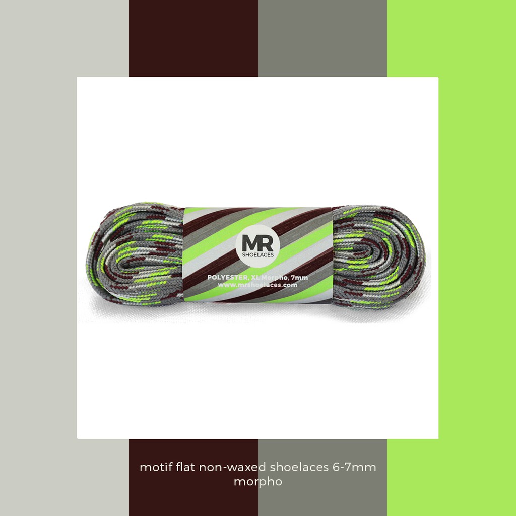 MR Shoelaces MF10 Morpho Tali Sepatu Motif Flat Gepeng 100-200cm - Premium Shoelace Lebar 6-7mm