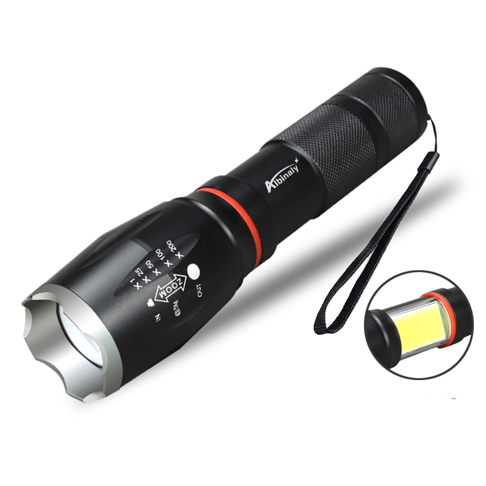 Senter LED Torch Cree XM-L T6 8000 Lumens - E17 COB - Black
