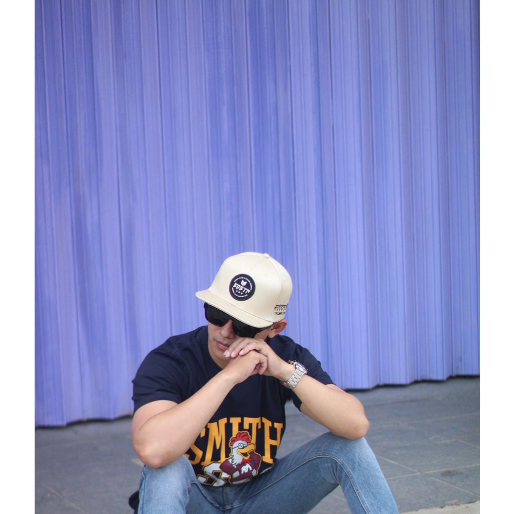 Topi Snapback hip hop Original Distro Premium Pria Dewasa Bordir Eddostyn  Casual Cream 007