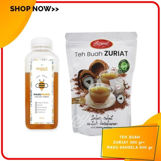 

Paket Teh Serbuk Zuriat Royal Isi 28 Pcs & Madu Murni Saheela 500Gr