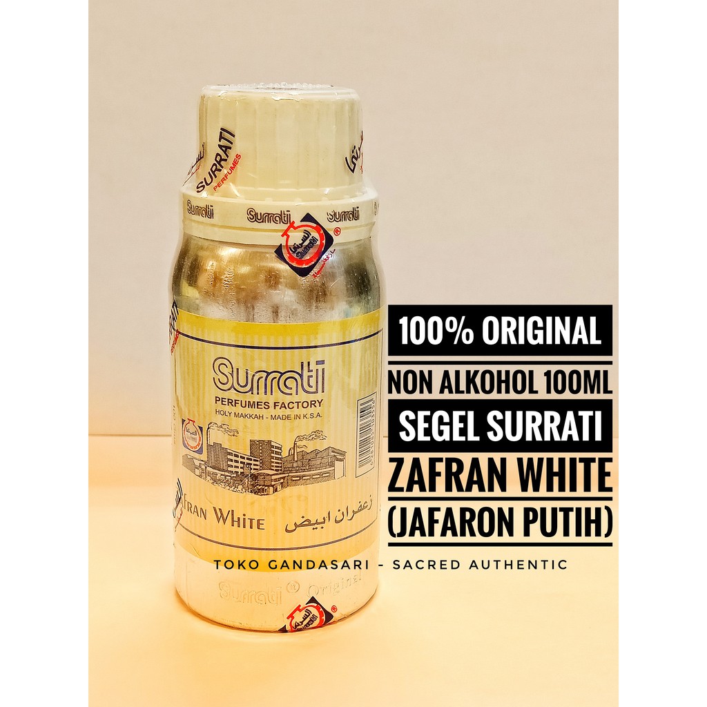 Bibit Parfum Minyak Wangi 100ml SEGEL Surrati Zafran White (Jafaron Putih)