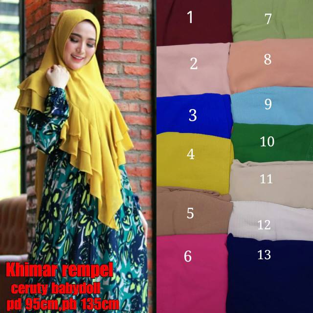 Khimar Rempel 2 Layer Khimar Ceruty 2 Layer