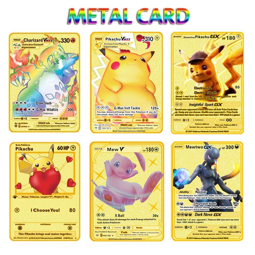 Kartu Pokemon Agustina Kado Natal Hadiah Anak English Charizard Vmax GX Pokemo Golden Vmax Card