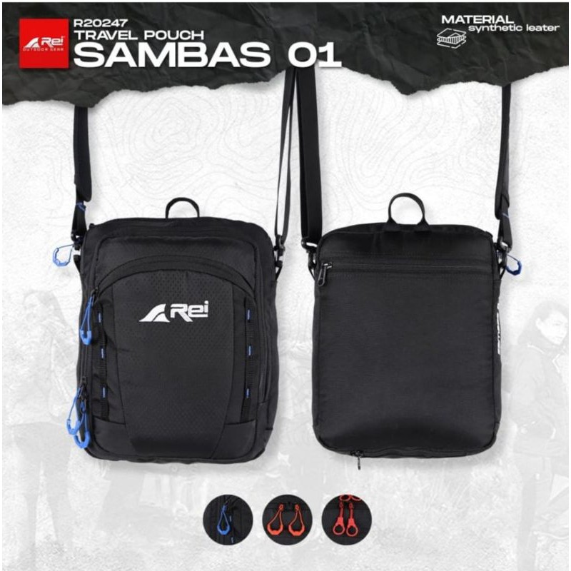 Tas Travel Pouch / Tas Selempang Pria rei Sambas 01 ori Arei Original