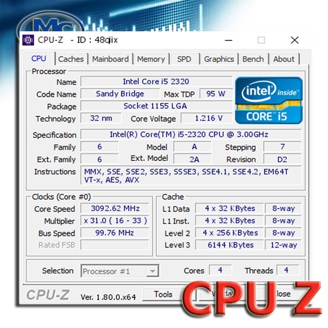 Processor Intel Core i5 2320 Sandy Bridge LGA 1155