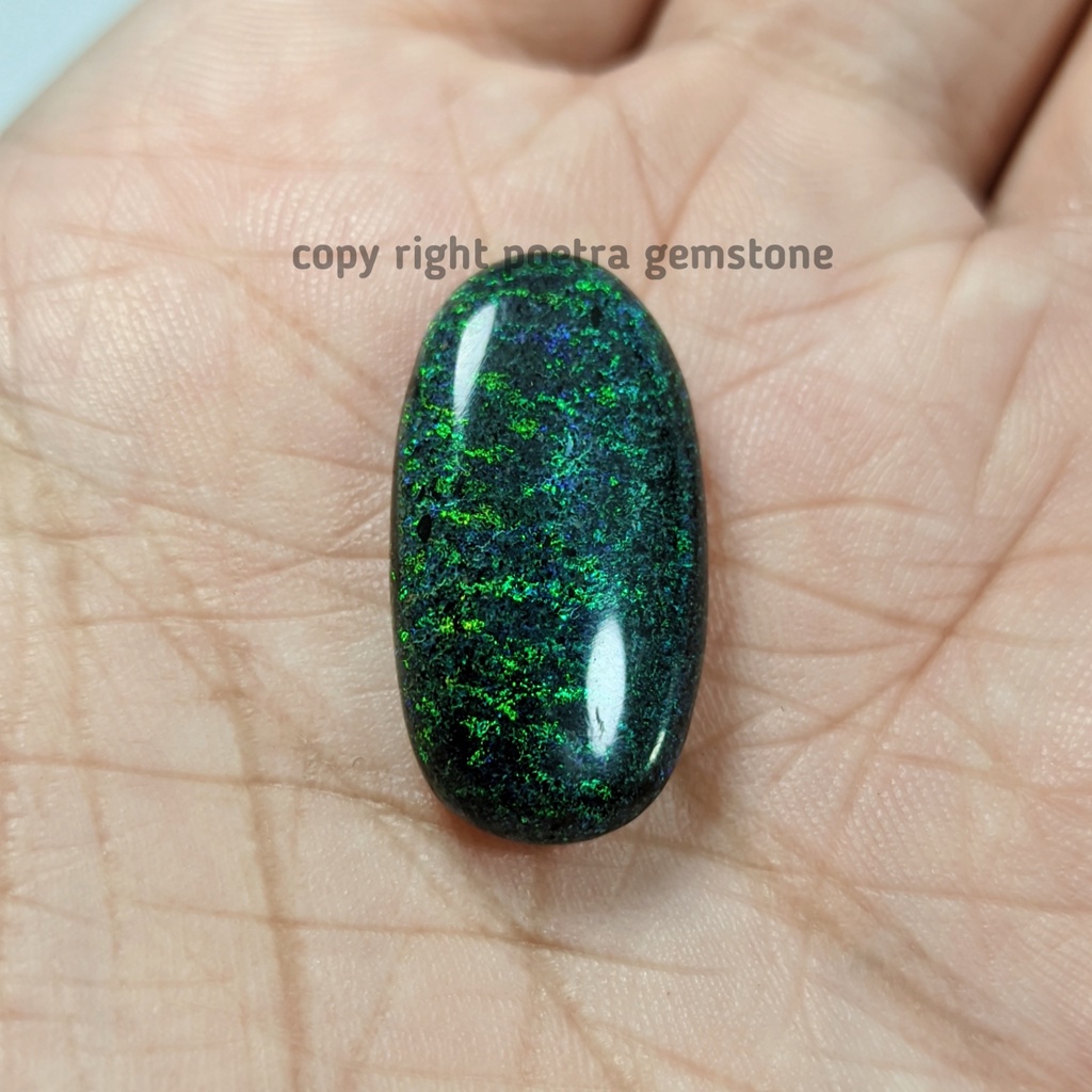 Natural Batu Akik Boulder Matrix Black Opal Andaamoka Australia