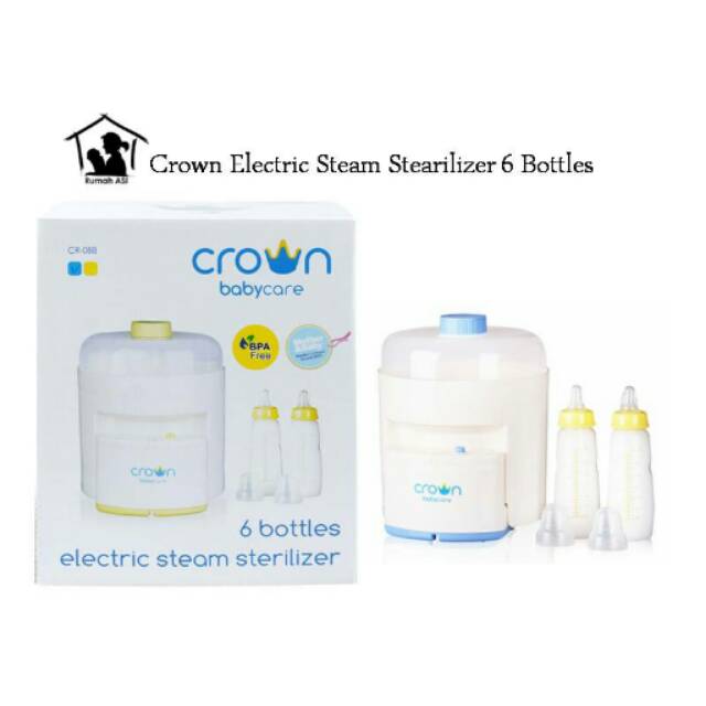 Crown Stearilizer 6 Botol GRATIS 1 POUCH CANTIK