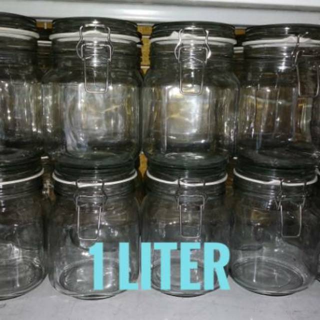 Toples Kaca 1 liter - Hermetico Jar 1000 ml