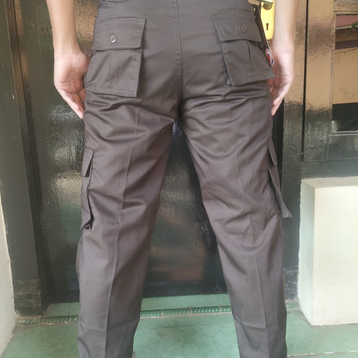 Celana Panjang Cargo Pria PDL Coklat dan Hitam size 31-40 - Hitam, 31