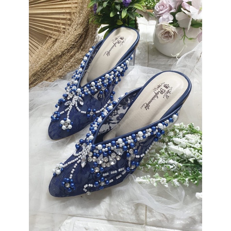 sepatu navy ashanty cantik tinggi 7cm kaca