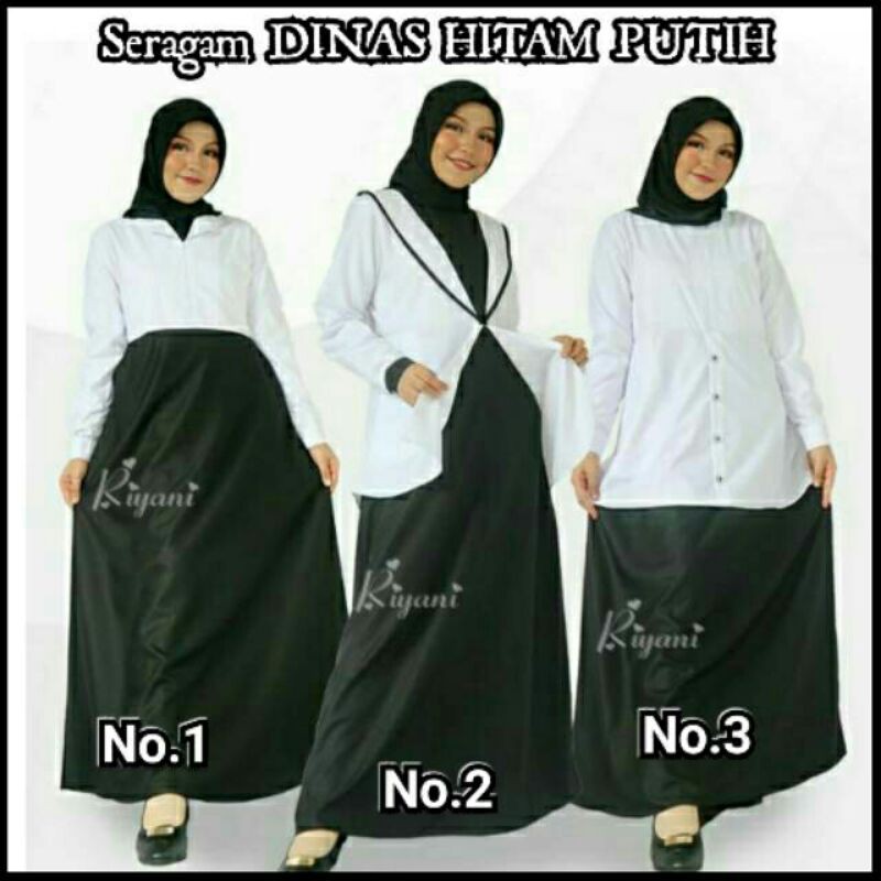 GAMIS KERJA HITAM PUTIH SERAGAM DINAS PNS BIDAN PRAJABATAN TOYOBO RIYANI ORIGINAL