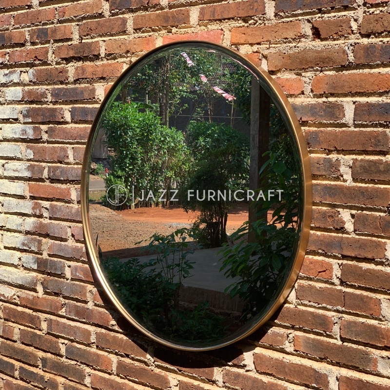 Cermin Dinding Bulat Besar Cermin Dinding Besi Wastafel Cermin Kamar Mandi