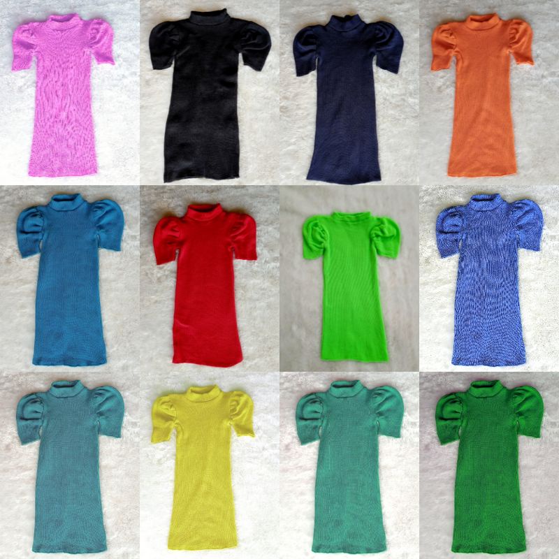 Dress Tangan Balon / Tunik Casual Baju Lengan Balon Rajut Anak Perempuan 2 3 4 Tahun