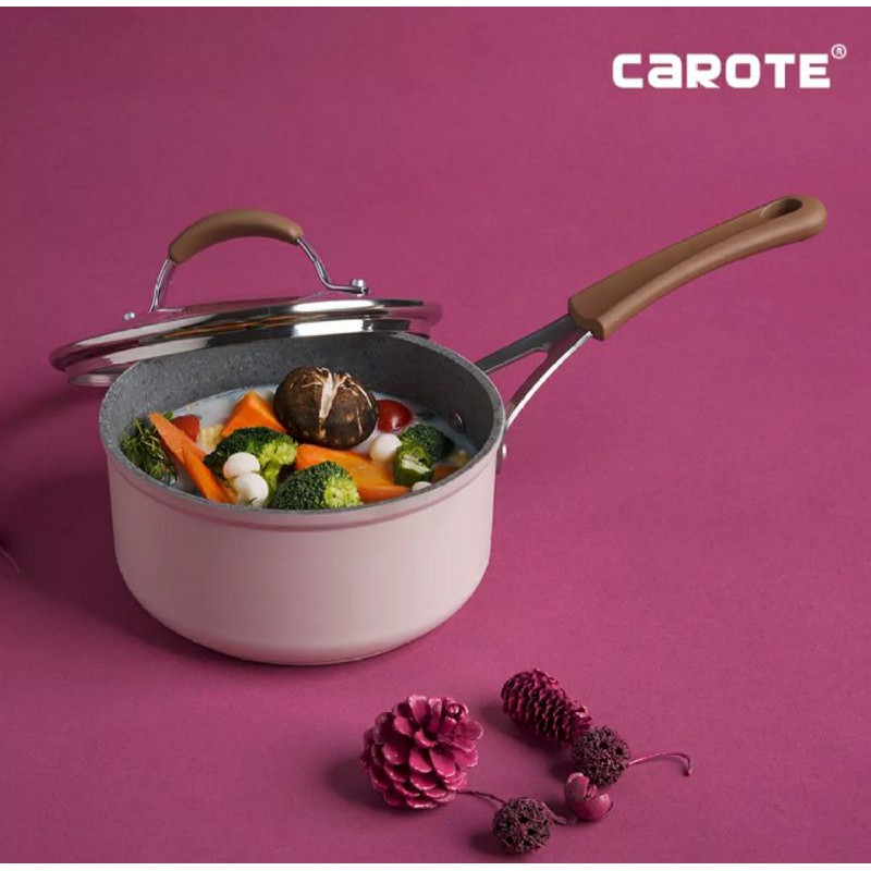 READY STOCK Carote Sauce Pan / Panci Susu Bio Pink 18 cm
