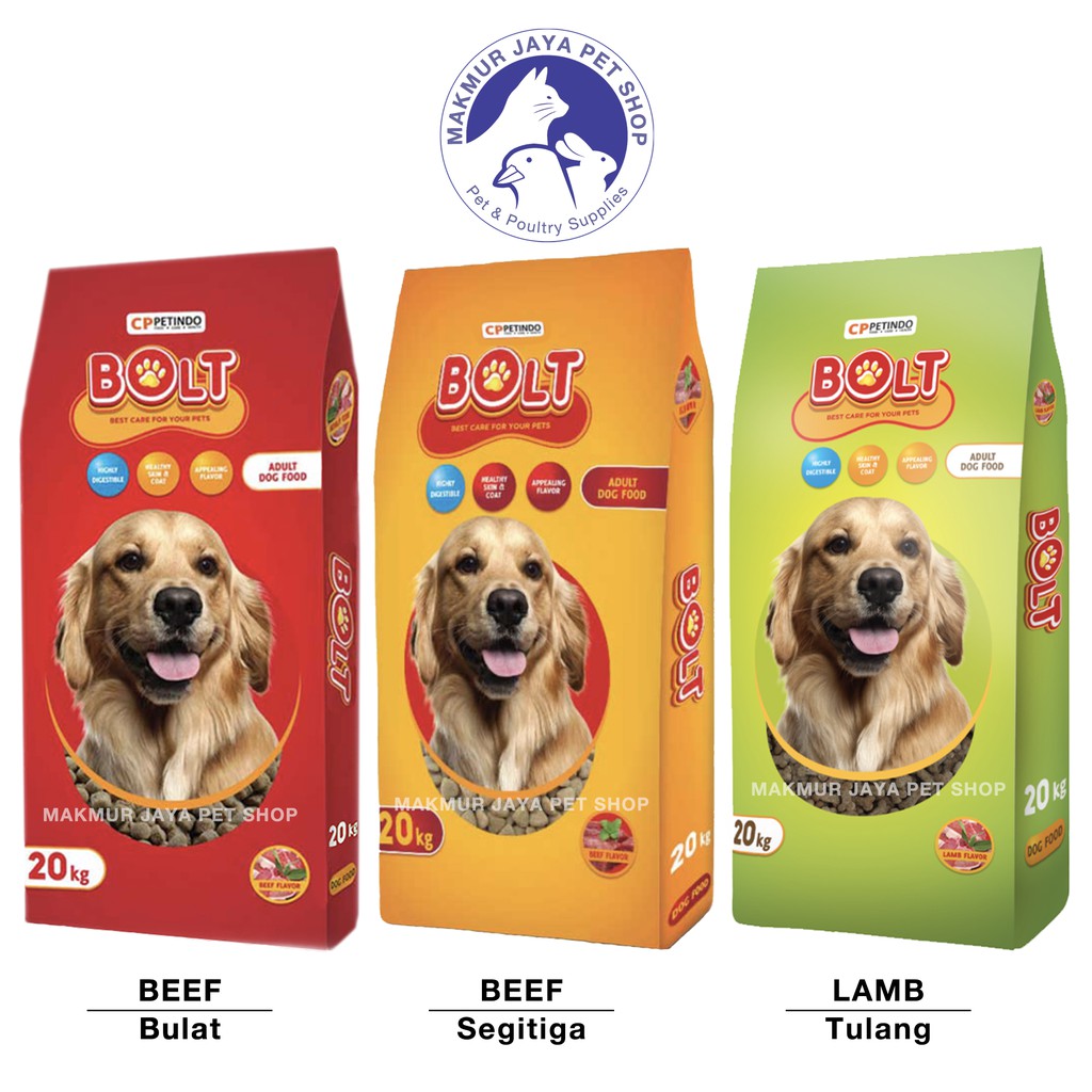 Bolt 20kg Dog Food Beef Lamb / Makanan Anjing 20 kg