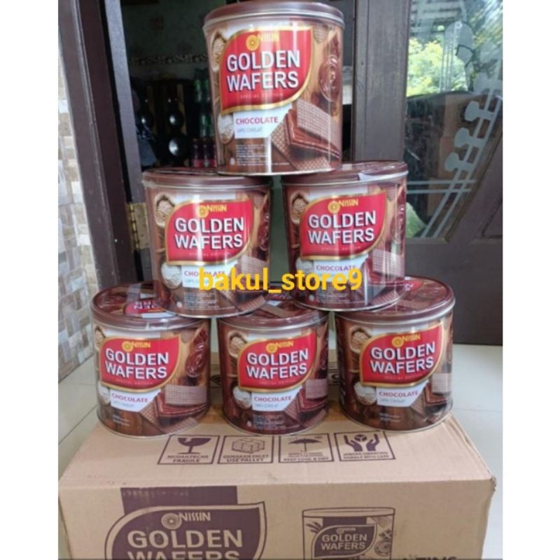 Nissin Golden Wafers Chocolate / Coklat Special Edition 300 / 267 Gr Kaleng Termurah dan Terlaris