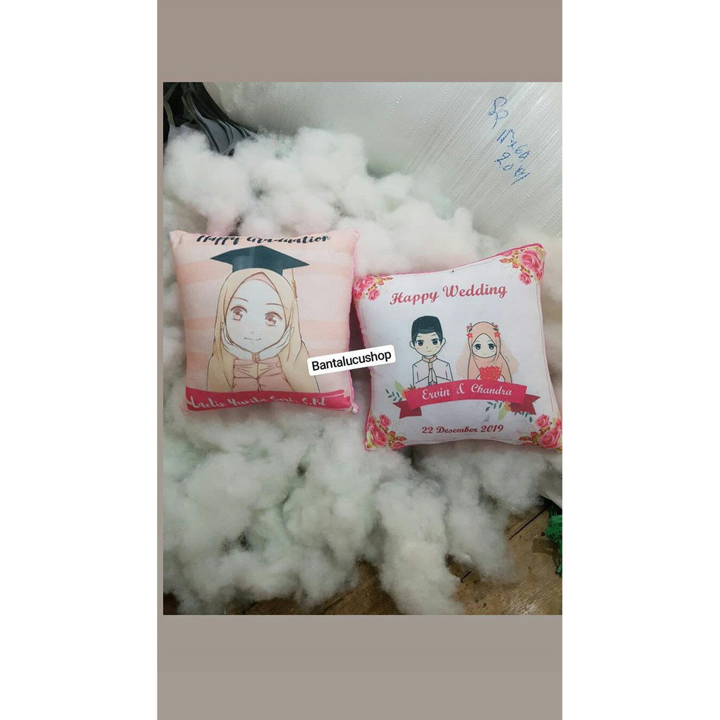 Bantal Sofa Custom Foto Fullprint Depan Belakang 40x40CM Proses Cepat