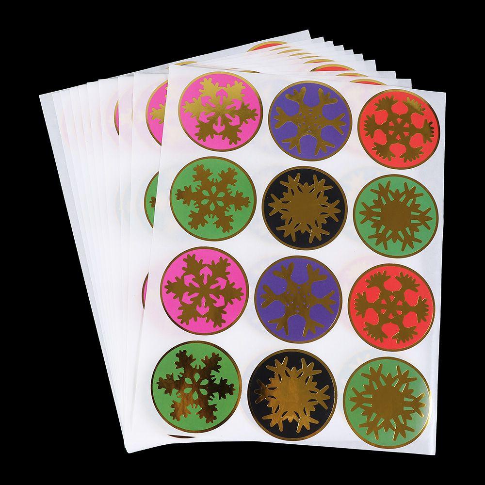 Stiker Kertas Motif Snowflake Untuk Dekorasi Kotak Hadiah Natal