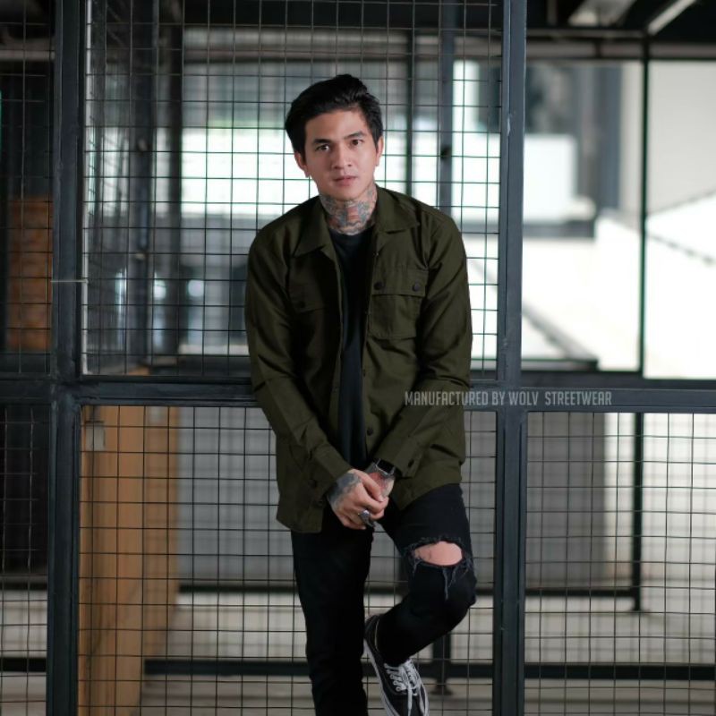 Kemeja Semi Parka / Kemeja canvas  parka Bigsize / Kemeja Canvas / Semi Parka