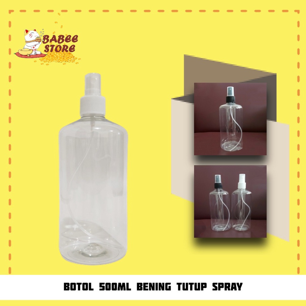 BABEE - BOTOL PLASTIK 500ML SPRAY BENING PUTIH / BOTOL 500ML WADAH ISI ULANG  [HARGA GROSIR ]