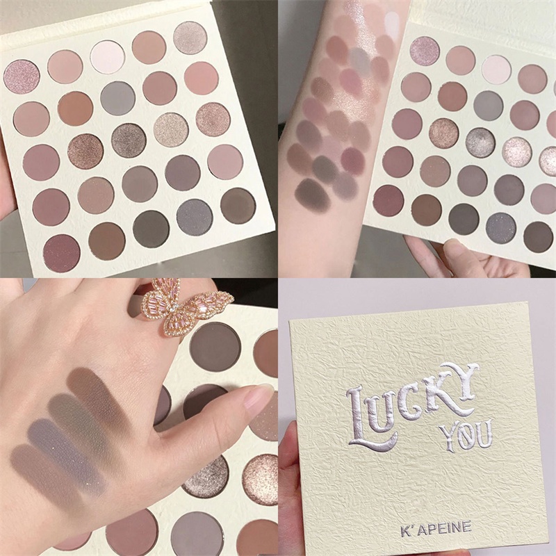 Amy'sDiary Eyeshadow Lucky You Pallete 25 Warna Shimmering and Matte Natural Colors