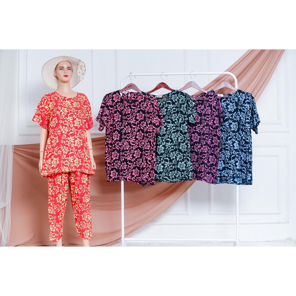 SETELAN WANITA CELANA PANJANG MOTIF BUNGA BESTSELLER PREMIUM