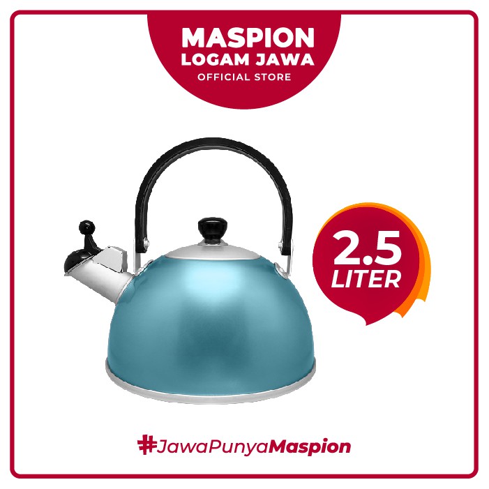 Maspion Teko Bunyi Jazzy 2.5 Liter Anodize Biru - Teko Aluminium