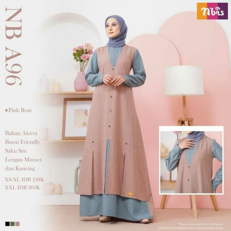 GAJU GAMIS NIBRAS NB A96 TERBARU NIBRAS GAMIS FASHION MUSLIMAH WANITA DRESS WANITA CANTIK