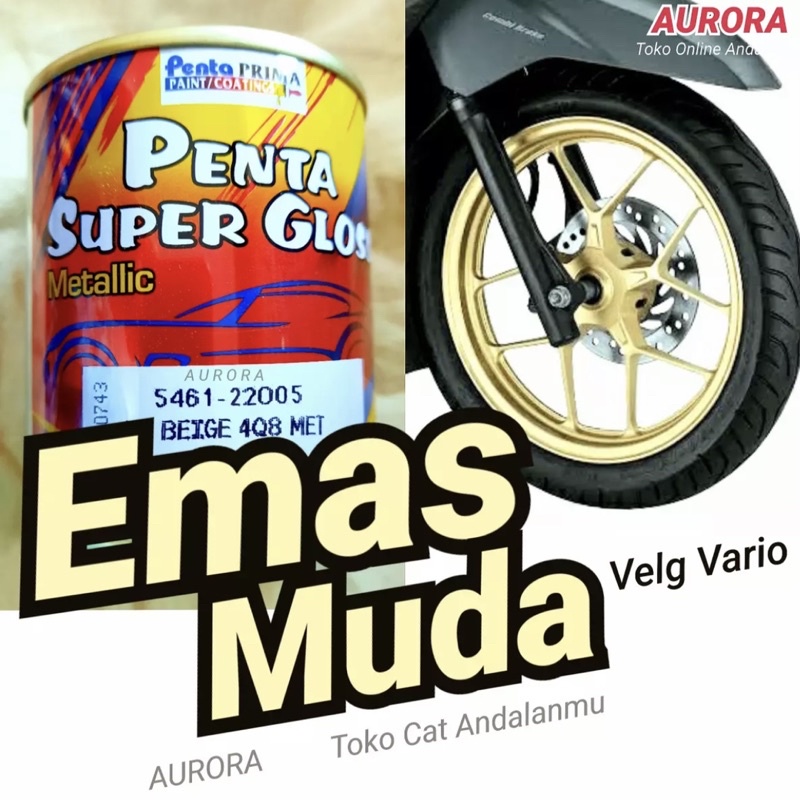 Cat Penta Super Gloss Beige 4Q8 Met 200ml Emas Muda / Coklat Muda Cokelat pucat Metallic Metalic Met